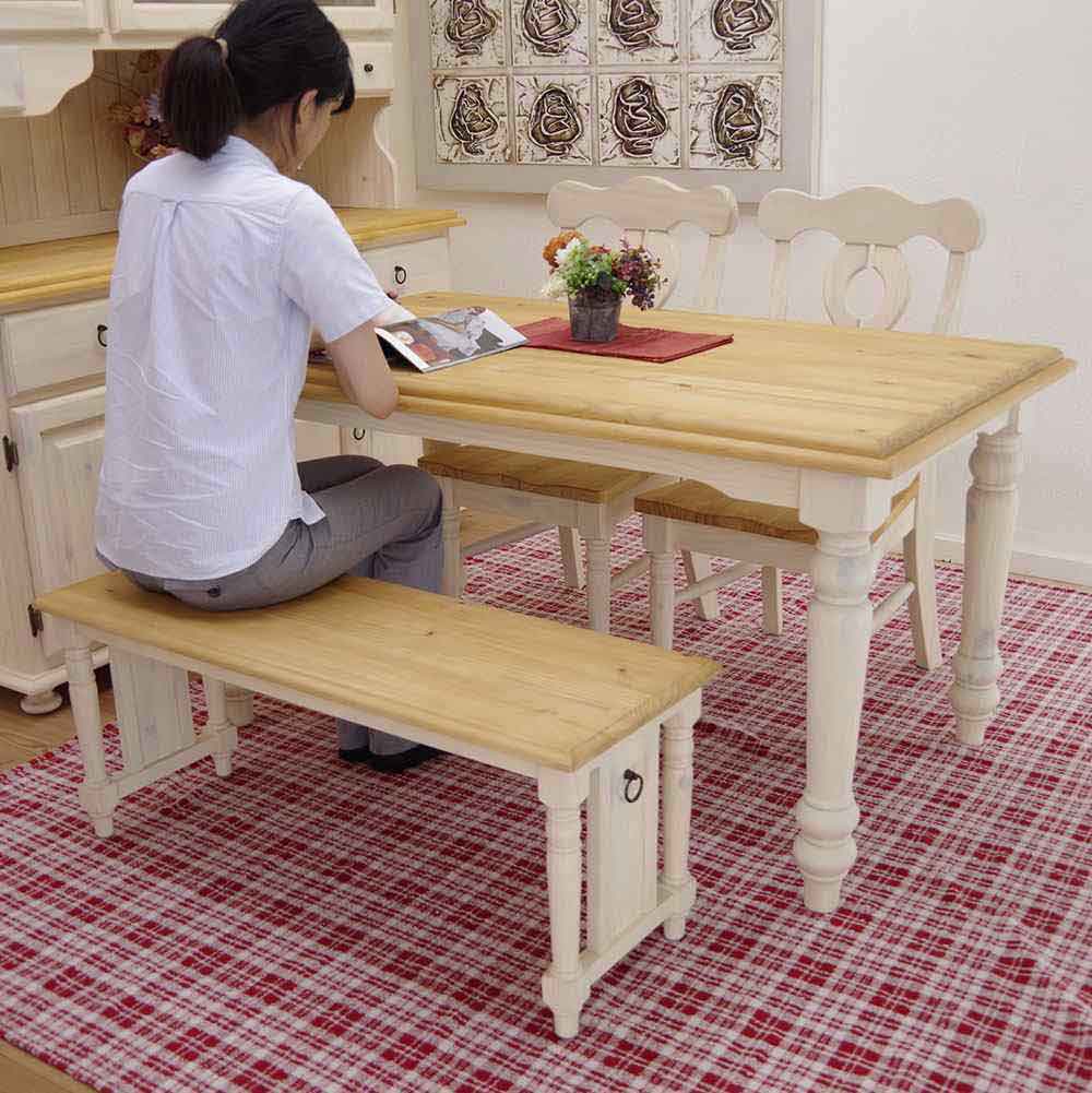ダイニングテーブル140cmチェアベンチセット