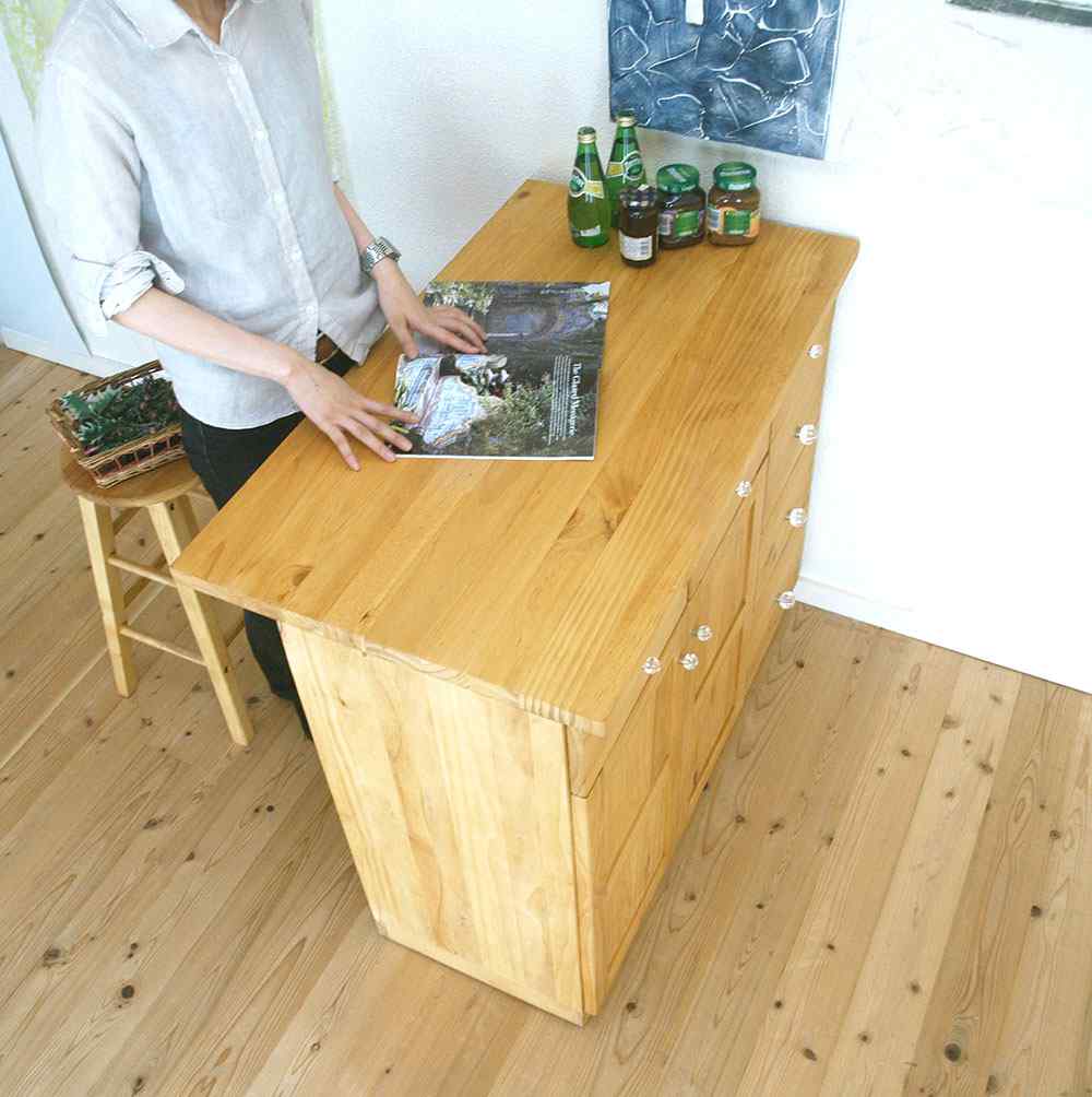 パイン無垢材カウンターテーブル